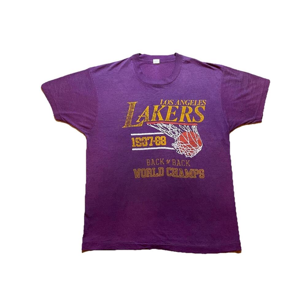 Los Angeles Lakers 1987-88 Back To Back World Champs Size Xl T-Shirt